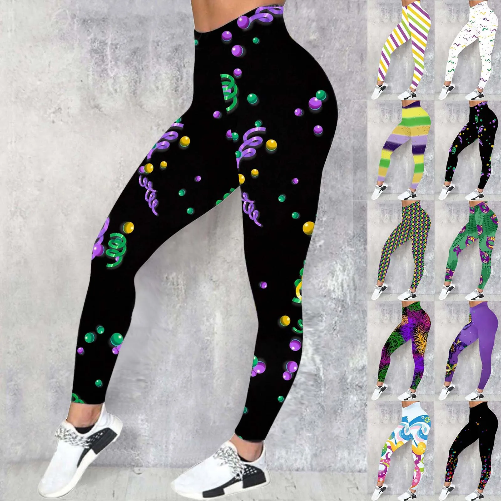 Women Casual Sports Yoga Pants Colorful Printed Fashion Women's Athletic Leggings Cropped Leggings for Women with Pockets