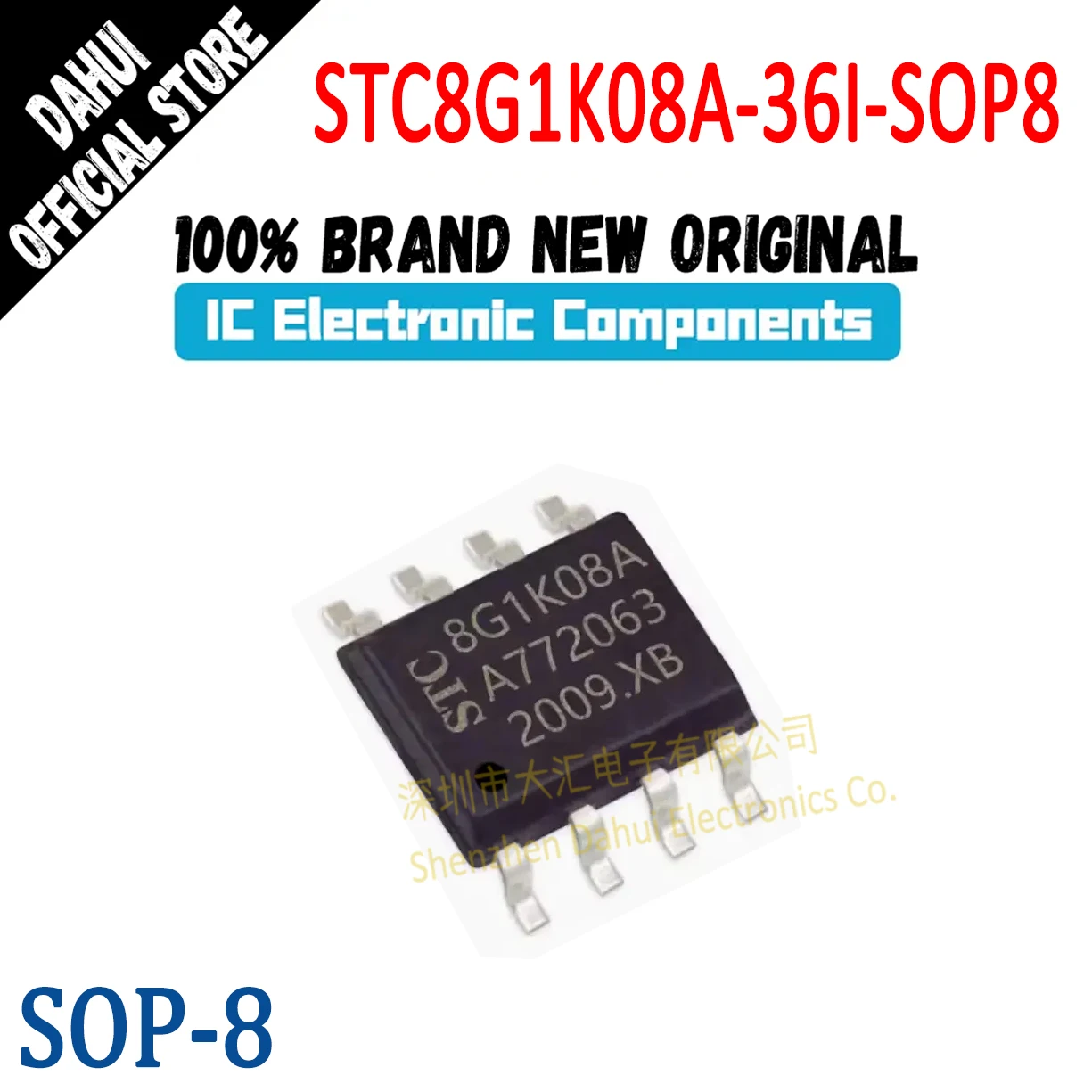 

STC8G1K08A-36I-SOP8 Silk Printing 8G1K08A SOP-8 Microcontroller Chip IC New Original