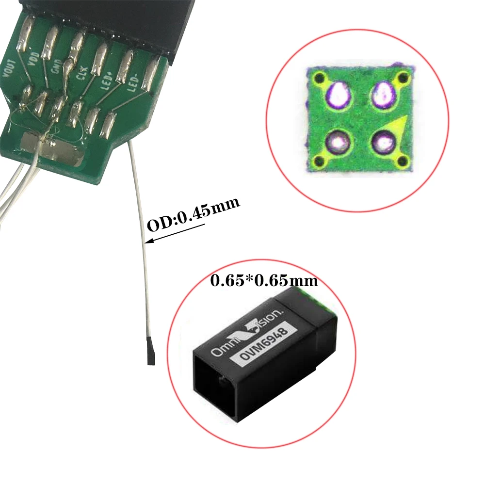 0.65 x0.65mm   200p OVM6948 1mm camera module kit