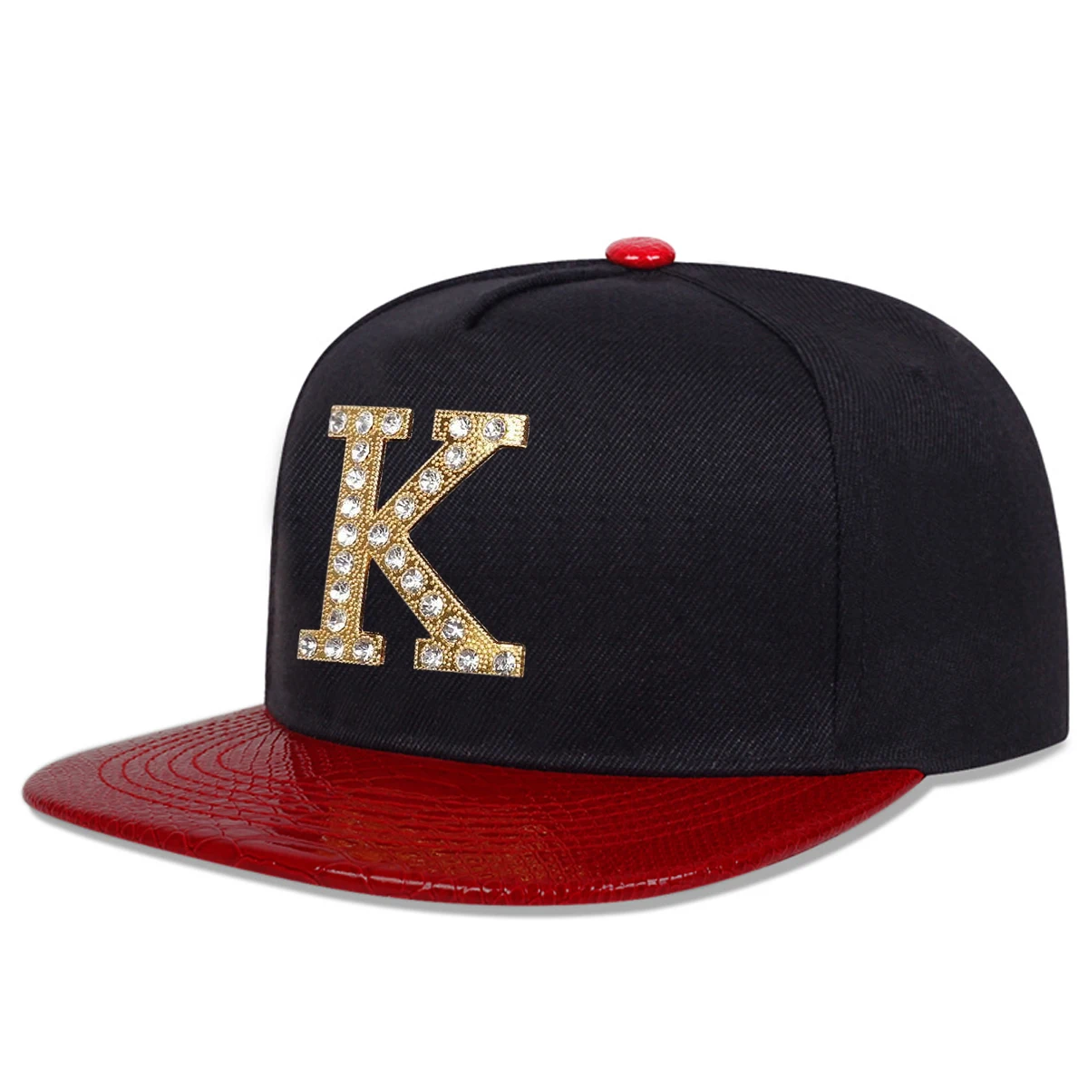 Unisex K Letter Label With Drill Hip-hop Hats Spring Autumn Outdoor Adjustable Casual Baseball Caps Sunscreen Hat