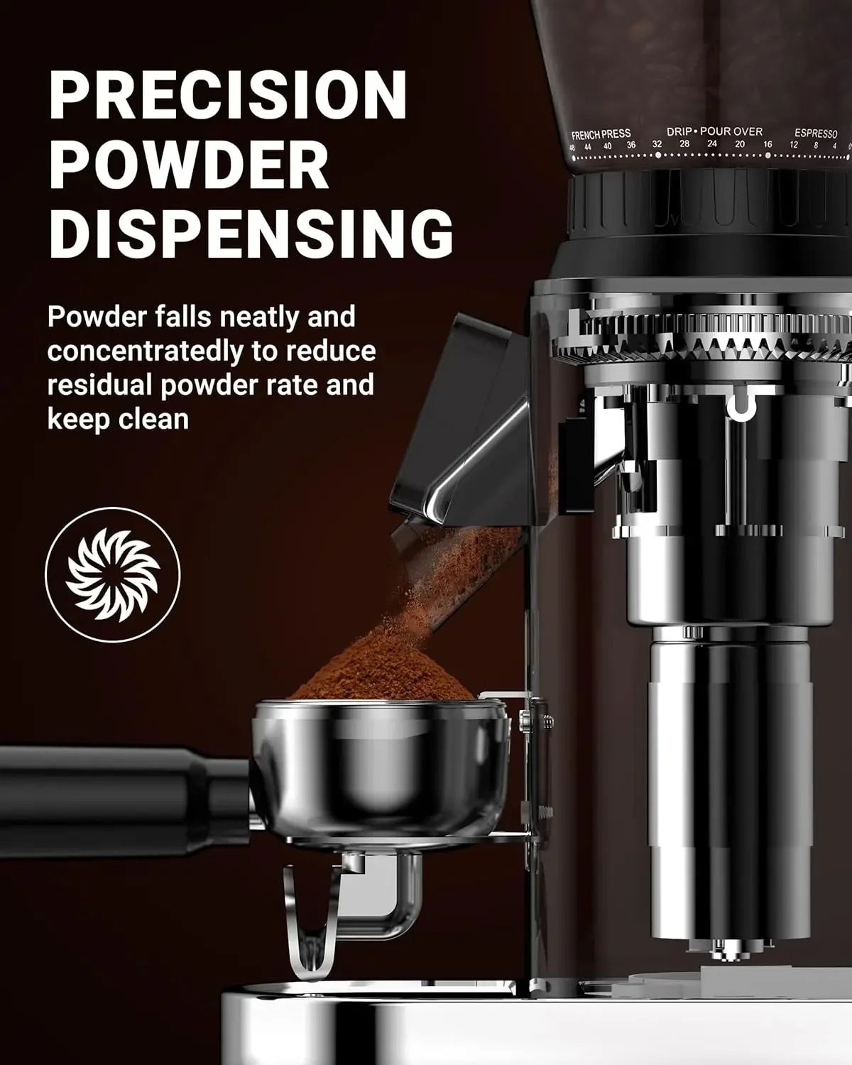 

Coffee Grinder, Coffee Bean Grinder for Home Use with Grinding, LED Control Panel, Detachable Funnel Stand, Anti-static Design