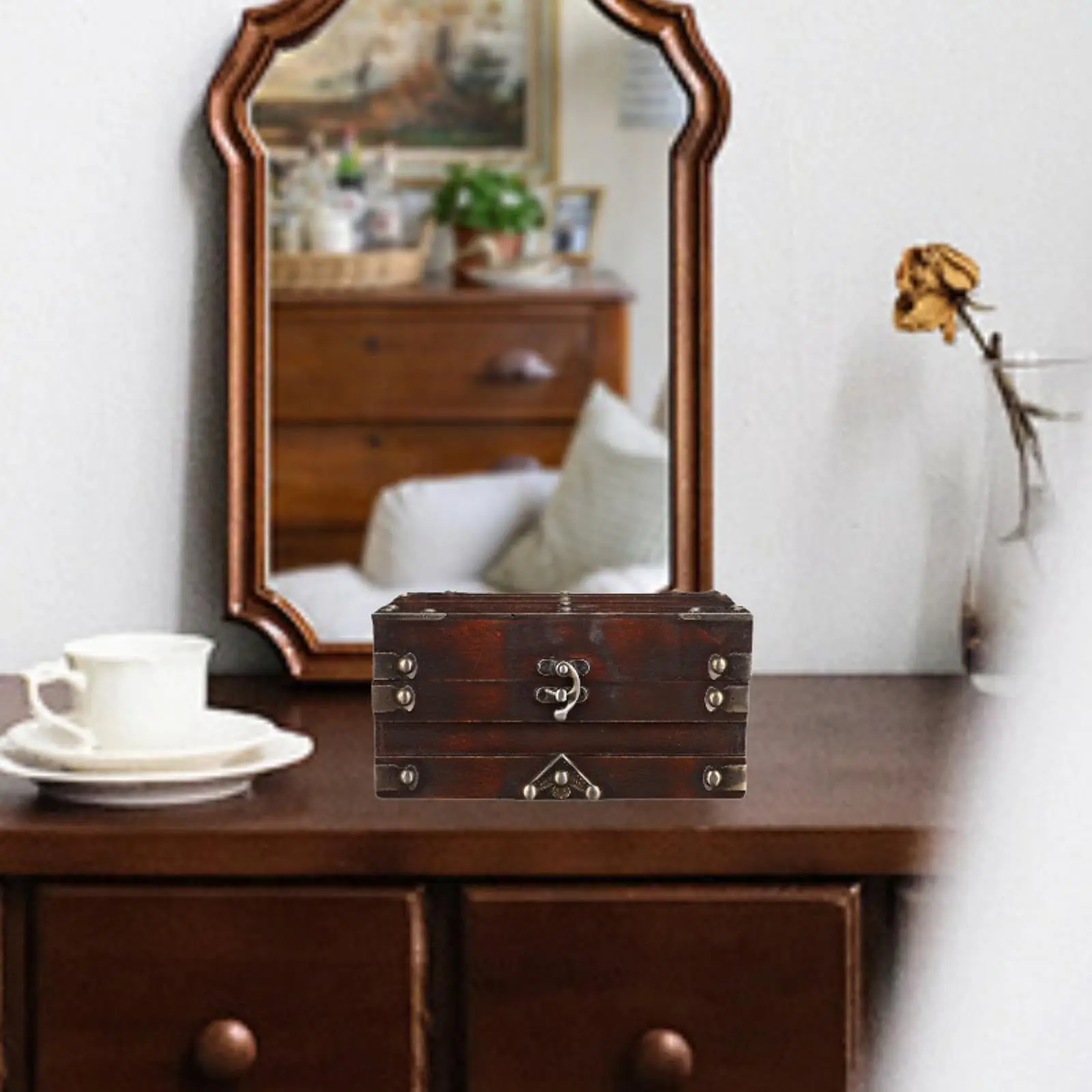 صندوق حلية صندوق مجوهرات خشبي مع غطاء مجوهرات للجسم خواتم زفاف هدية عيد ميلاد