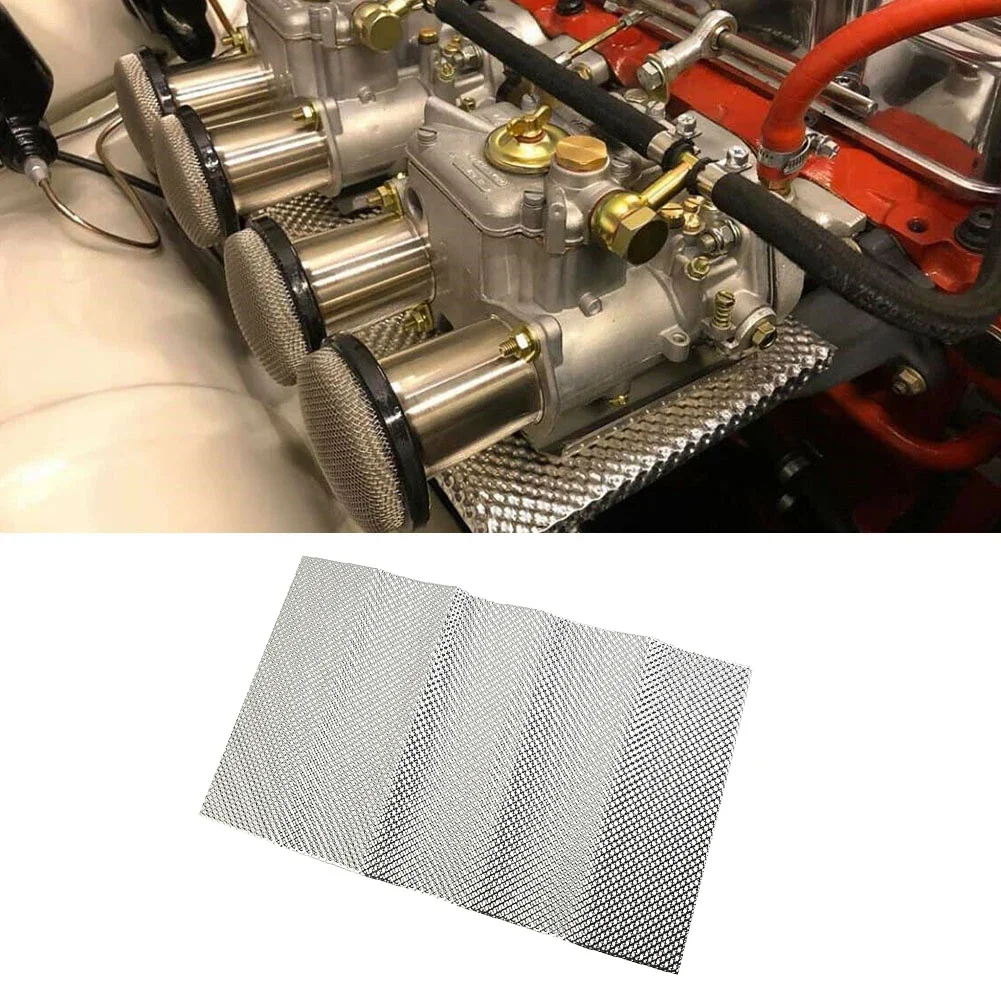 Silver Embossed Aluminum Heat Shield Exhausts Electrical Turbo Heat Insulation Auto Temperature Isolated Sticker Exhaust Systems