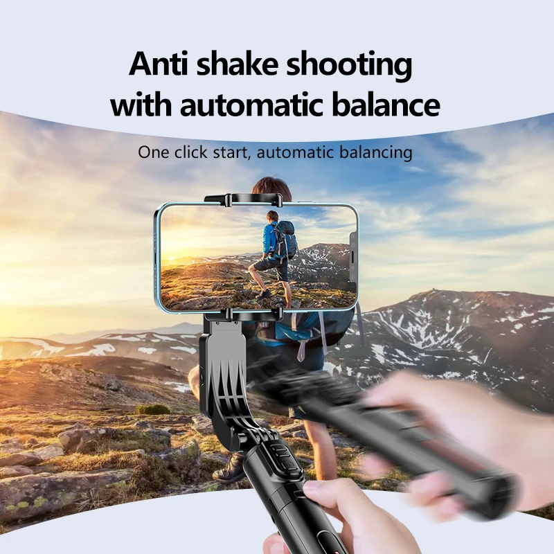 Estabilizador de Gimbal FANGTUOSI para Teléfono Móvil, Gimbal de Escritorio con Rotación Automática de 360° y Luz de Relleno con Control Remoto para iPhone y Android
