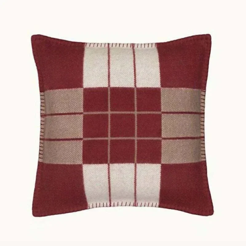 H Pillow Knitted Jacquard Wool Nordic Style INS Pillowcase Sofa Cushion H Home Decoraction Luxury