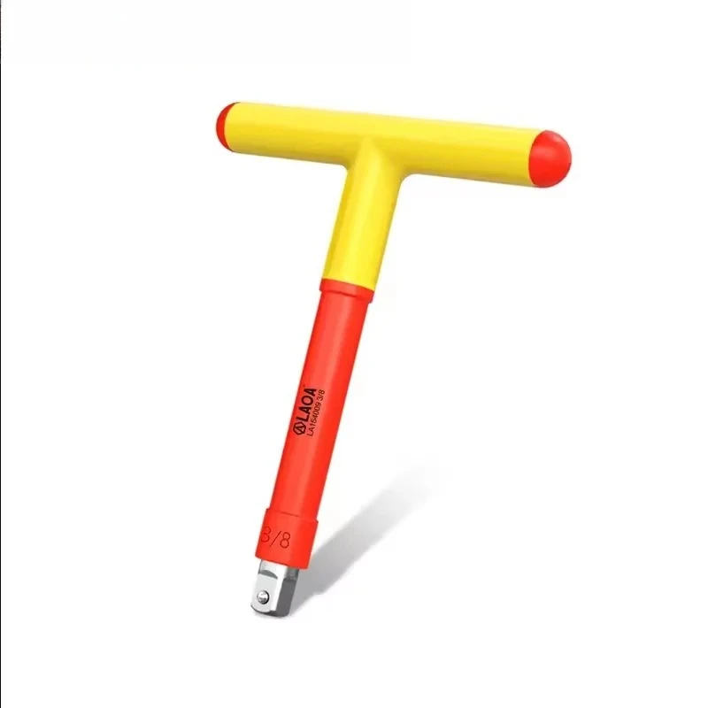 T-shaped socket wrench quick pull non-slip LAOA CR-V chrome vanadium steel short rod insulated socket wrench 1000V insulated
