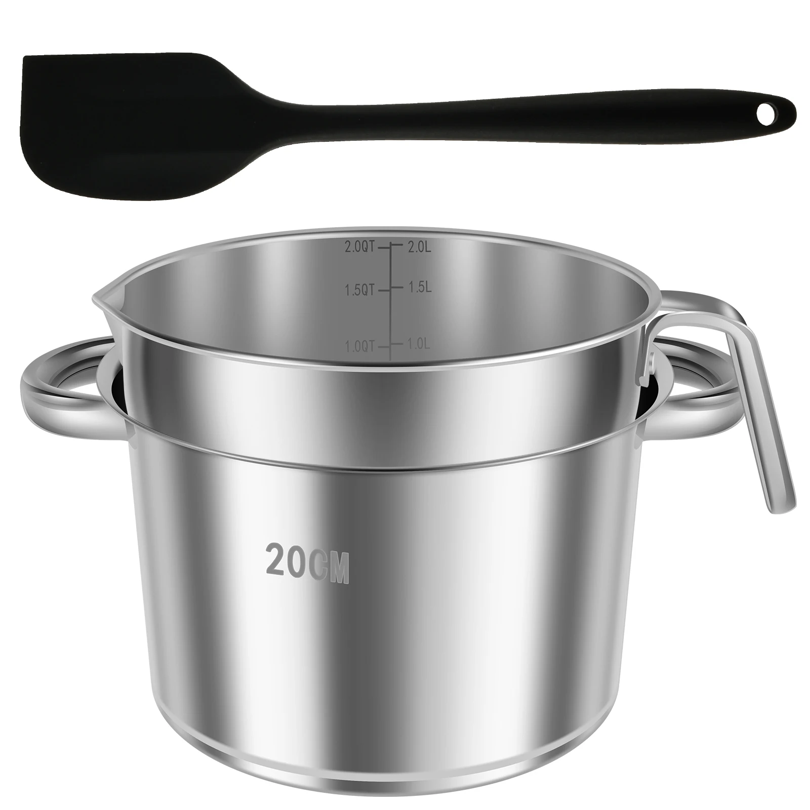 Edelstahl-Schmelztiegel mit Doppelkessel, großes Fassungsvermögen, Schokoladenschmelztiegel für die Herstellung von Butter, Süßigkeiten, Butter, Käse und Kerzen