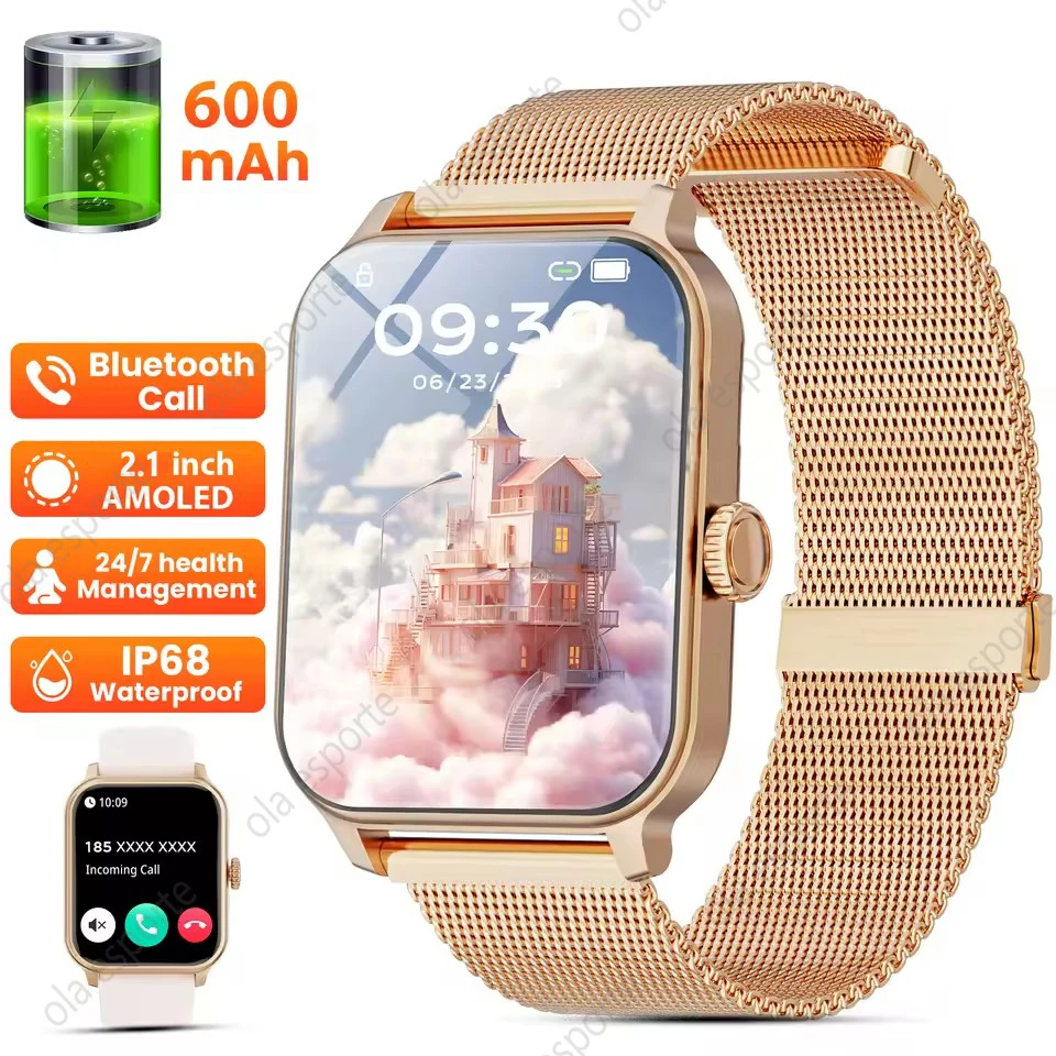 

Новые умные часы для женщин, монитор здоровья, Bluetooth-вызов, водонепроницаемые наручные часы, спортивный фитнес-трекер, мужские умные часы для Android IOS