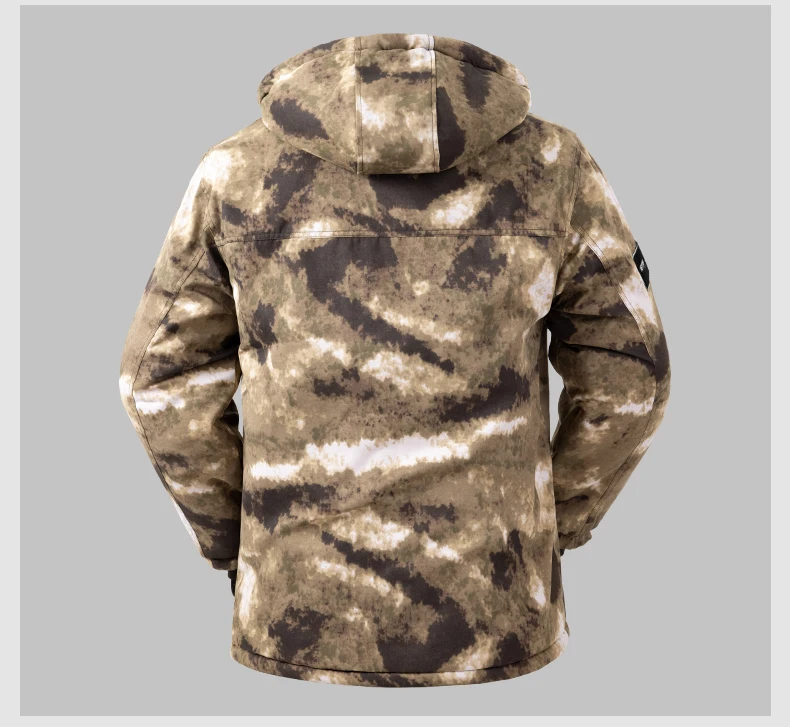 Winter wasserdichte winddichte Camouflage-Baumwolljacke für Herren, dicker, warmer, mit Samt gefütterter, kalter Schutz-Arbeitsmantel – Detail 15