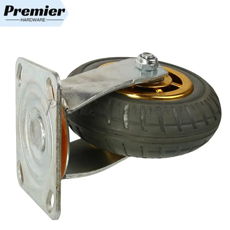 Gabinete e móveis pequenos usam rodas de rodízio de borracha de 6 polegadas de alta qualidade com montagem lateral: rodízios giratórios perfeitos para carrinho