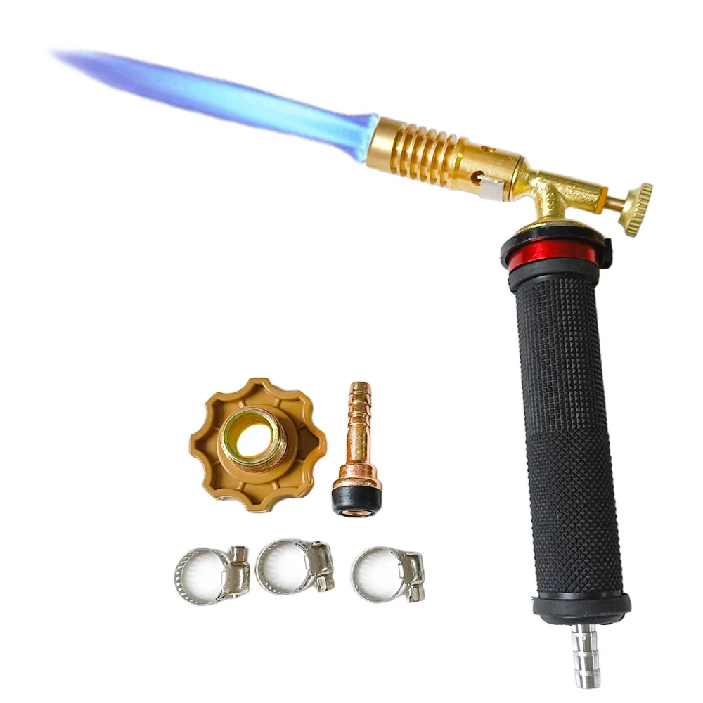LPG Gas Torch Handle High Temperature Gold Silver Smelting Fire Torch Handheld Copper Aluminum Iron Welding Gun LPG Flamethrower