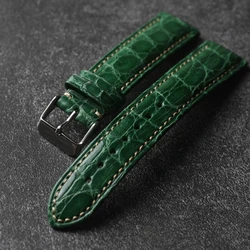 Green Blue Alligator Strap 20mm 22mm Handmade Men's Soft Bracelet for Vintage Watches Genuine Leather Strap, Luxury Leather