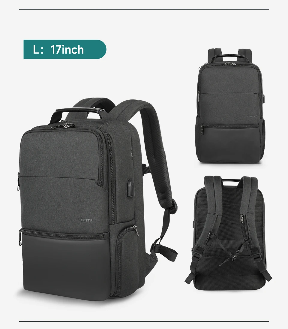 Tigernu Reise Rucksäcke Für Männer 15,6 17 19'' Laptop Rucksack Männlichen Business Rucksack Taschen Für Schule Rucksack Mochila Rucksack – Detail 18