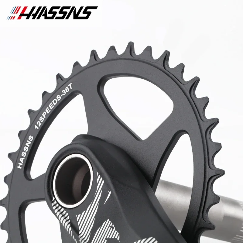 HASNS bicycle link 0mm offset MTB bicycle road bicycle 32/34/36/38T sprocket for GXP 9/10/11/12 speed crank set