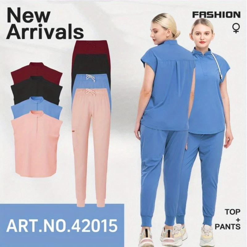 

Elastic Scrub Uniform Set for SPA/Beauty Salon Staff - Skin Management & High-Activity Workwear