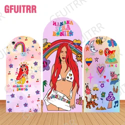 GFUITRR Manana Sera Bonito Arch Photo Backdrop Girls Birthday Party Decoration Baby Shower Double-side Arched Background