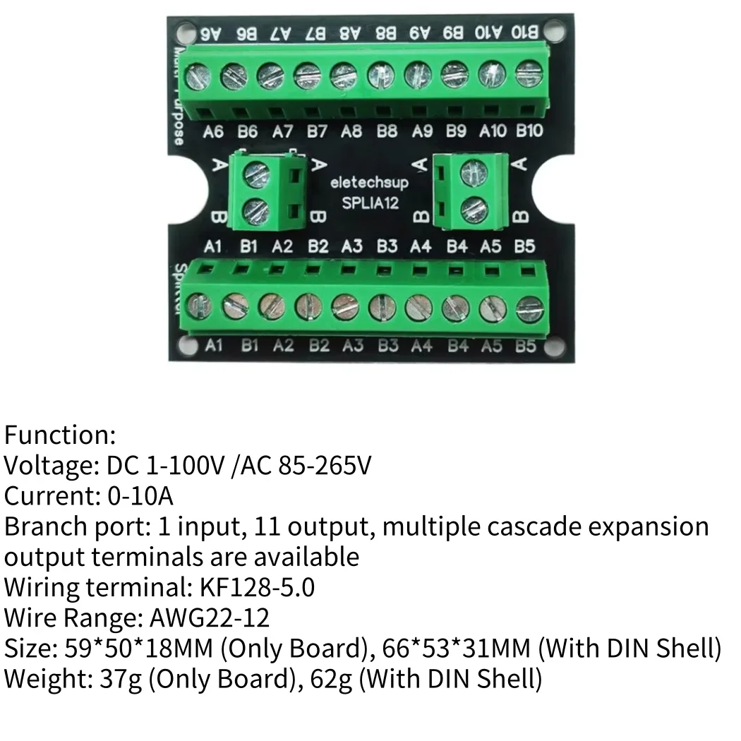 RS485 I2C CAN 1-Wire BUS Hub Splitter Master-Slave Ring Network Wiring for ESP32 Remote IO PV inverter PLC HMI PTZ Printer LED