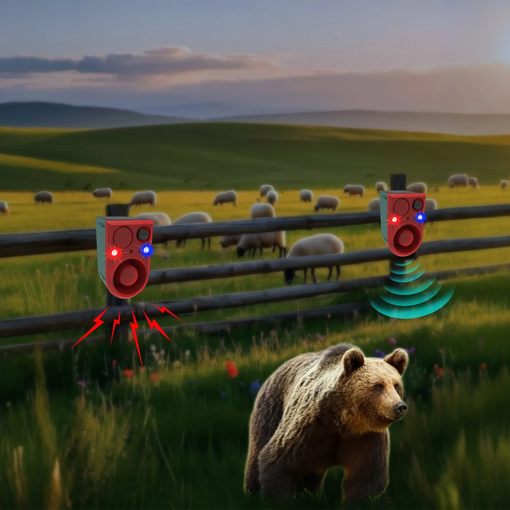 

Solar Outdoor Motion Sensor Alarm Waterproof Home Security Alarm Animal Repeller 129dB Loud Sound Noise Maker for Yard Garden