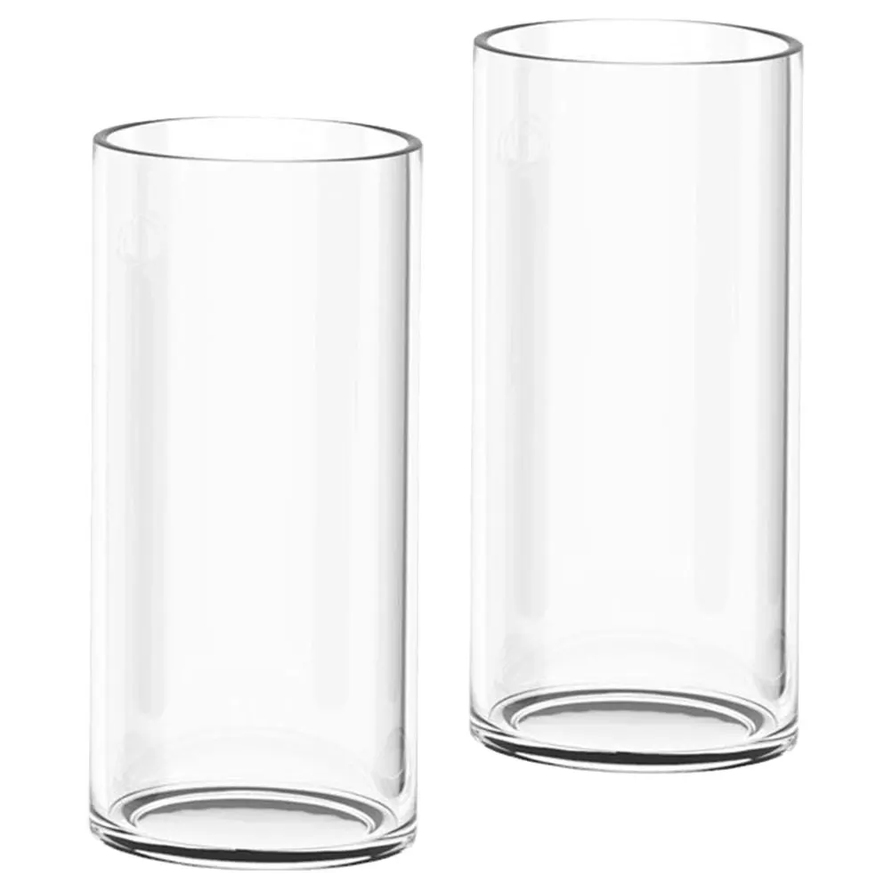 

2 Pcs Glass Vase Silk Flower Small Clear Vases Centerpiece Desktop Office Decor for Gift