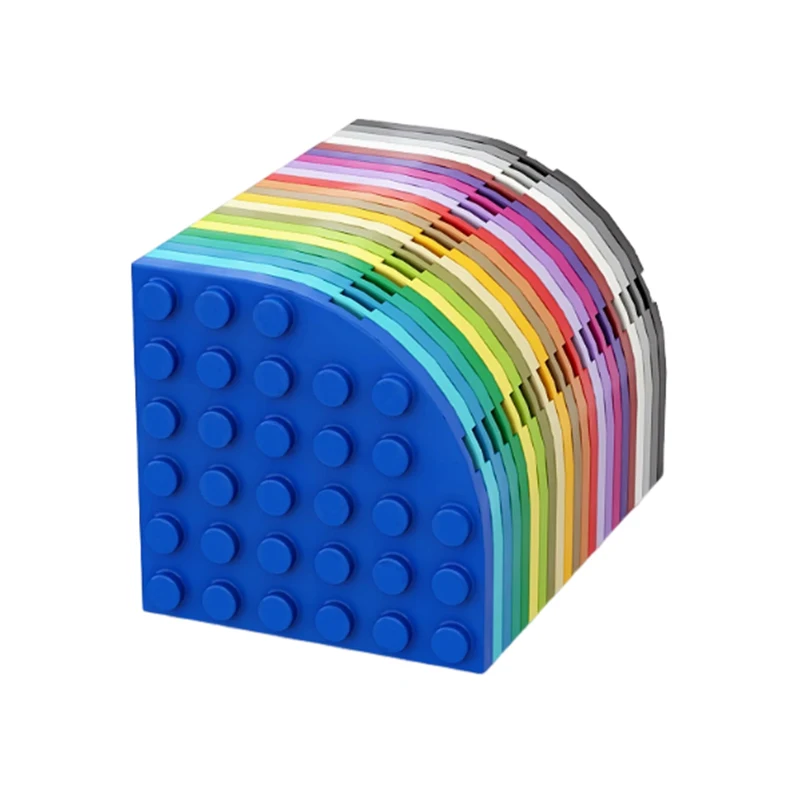 

10 шт., совместимая с MOC доска 6003, 6x6, закругленный угловой строительный блок, детская игрушка, креативная технология «сделай сам»