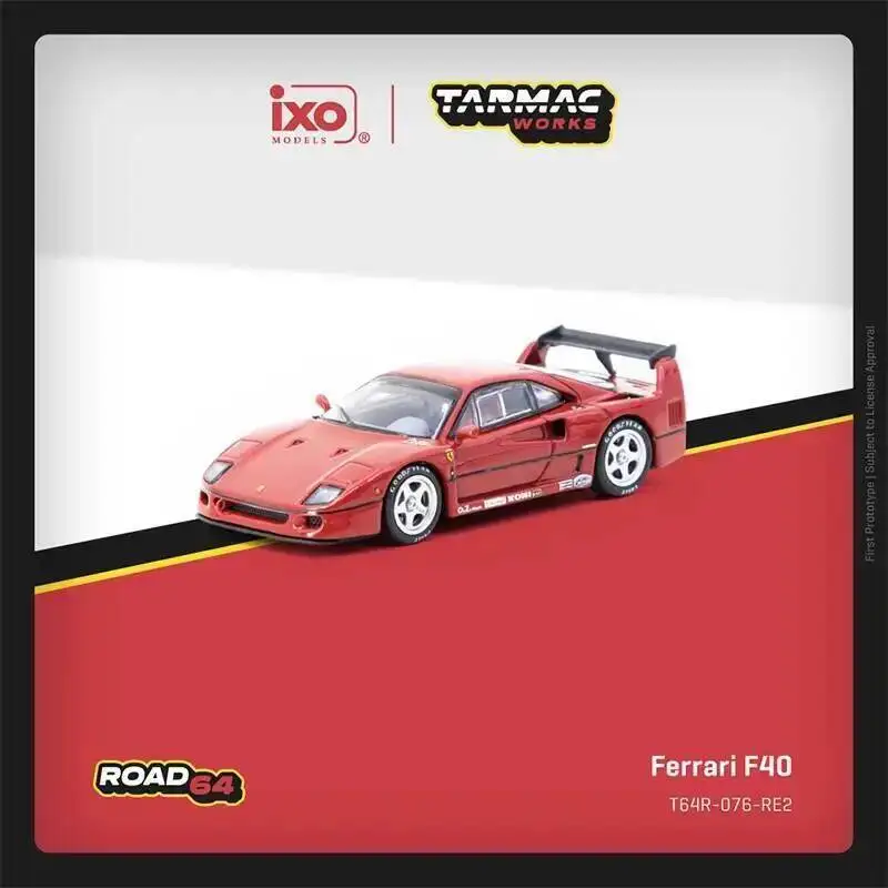 

Предпродажа Tarmac Works 1:64 Ferrari F40 Red, литая под давлением модель автомобиля, коллекция игрушек TW