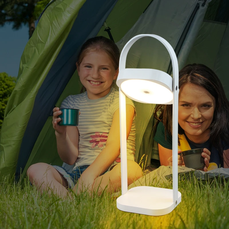 Creative Design Outdoor Lamp Modern Nordic Portable Rotate Head Rechargeable Cordless Lantern