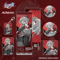 Acheron Keychain Game Honkai: Star Rail Figure Key Chain Badge Card Cosplay Accessories Gifts