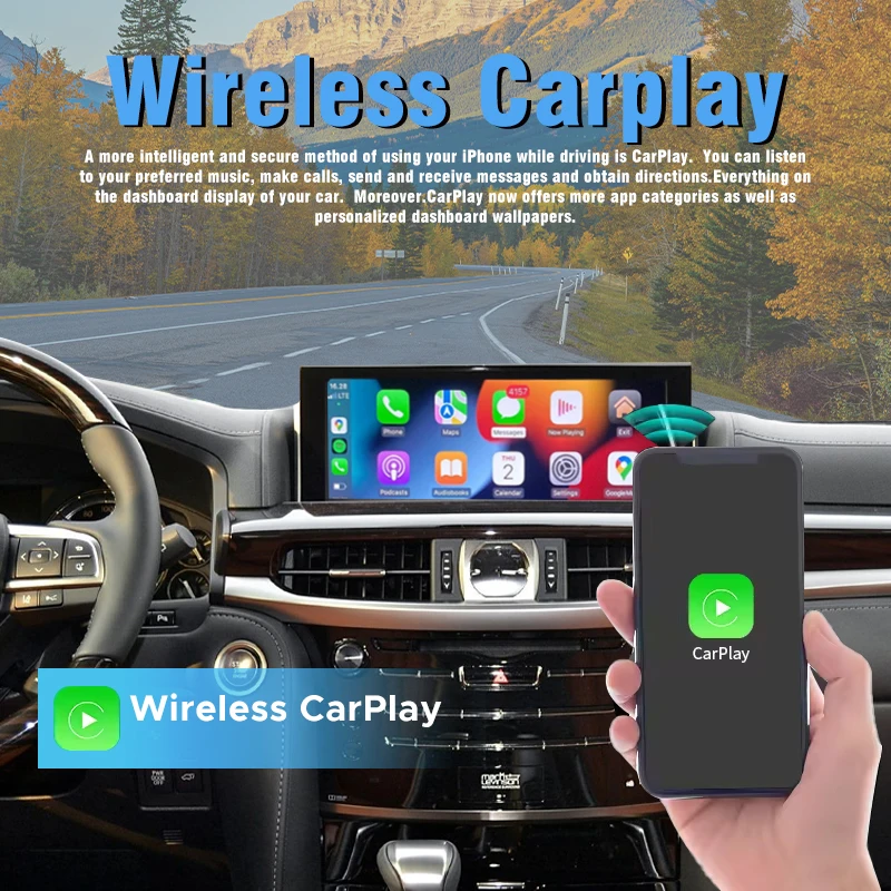 Wireless Carplay Android Auto for Lexus LX570 NX300H RX IS ES GS RC CT LS LC UX GX2012-2022 Navigation Radio Mirror Link Airplay