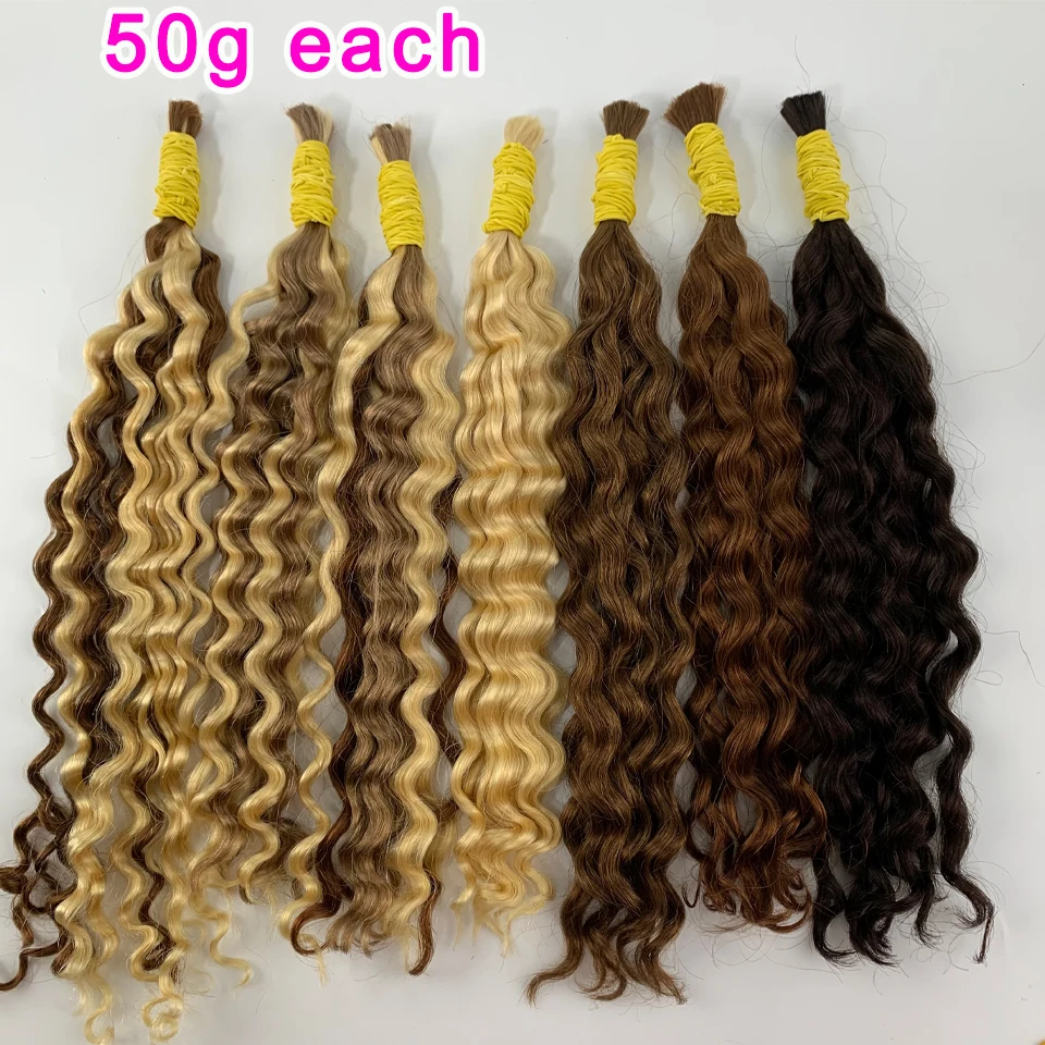Mink Cabello Suelto Profundo Agua Tejido Virgen Venta al por Mayor Kilo 100% Natural Crudo Indio Templo Ondulado Paquetes de Cabello Humano Extensiones 4