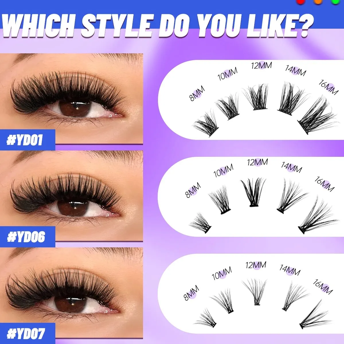 Cluster Wimpers Gemengd Dienblad Individuele Wimpers 3d Volume Wimpers Zachte Natuurlijke Wimpers Make-Up Tools