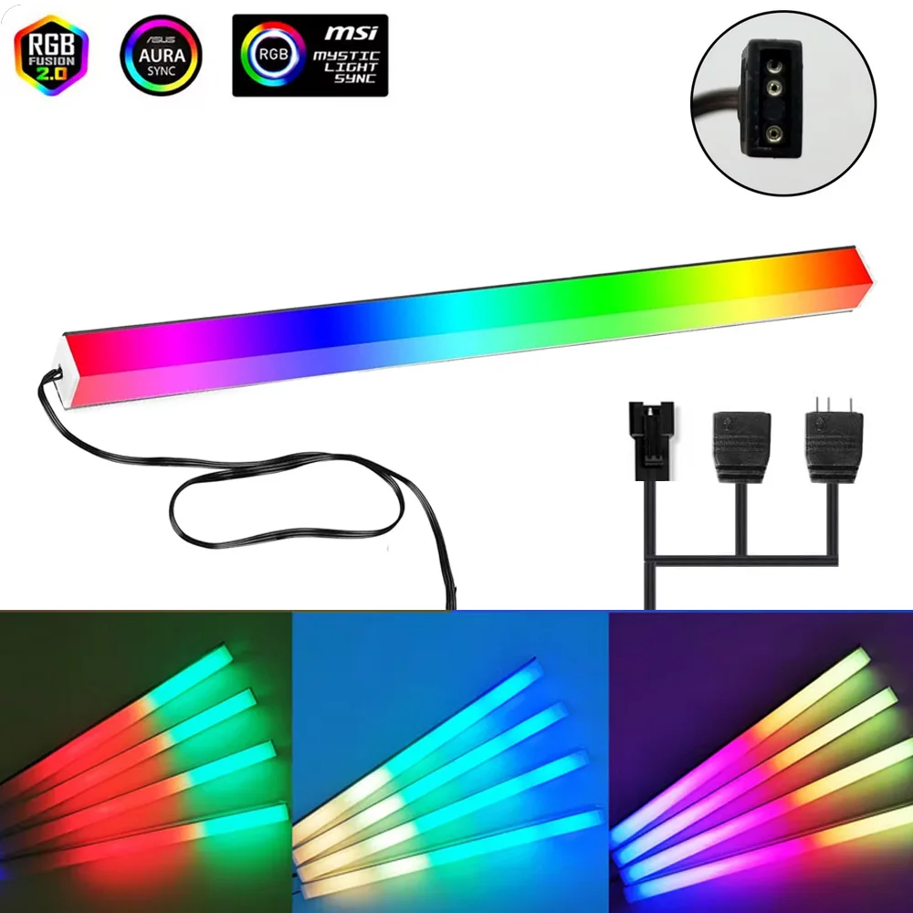 5V ARGB 3Pin Header for Asus Aura Gaming Case RGB PC Light Strip Magnetic Addressable WS2812B LED MSI Mystic Light DIY Decor view 3