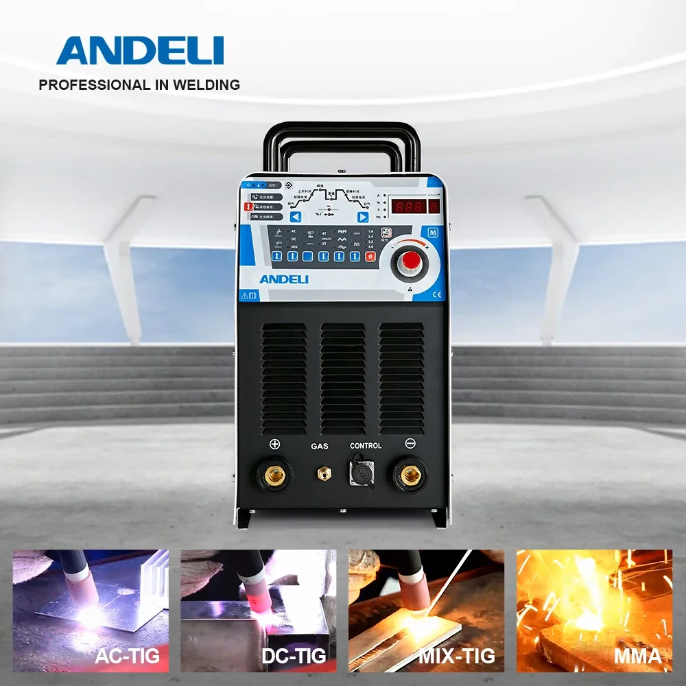 ANDELI Inverter Ac Dc Digital Square Wave Pulse Tig TIG-250PAC Aluminum With Alloy Welder