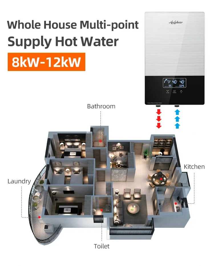 Directe verwarming 5-seconden vraag Slimme elektrische tankloze boiler