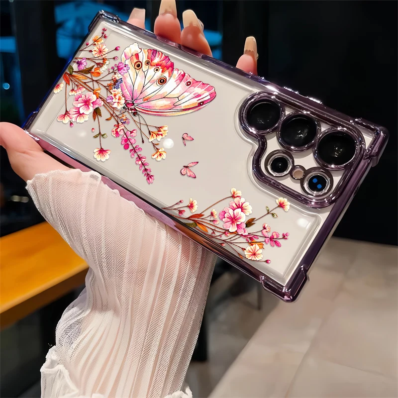 TPU Case For Samsung Galaxy A57 A37 A27 A56 A36 A26 A17 A16 A15 A53 A35 A33 A54 A24 A23 A13 Dustproof Butterfly Drift Cases Capa