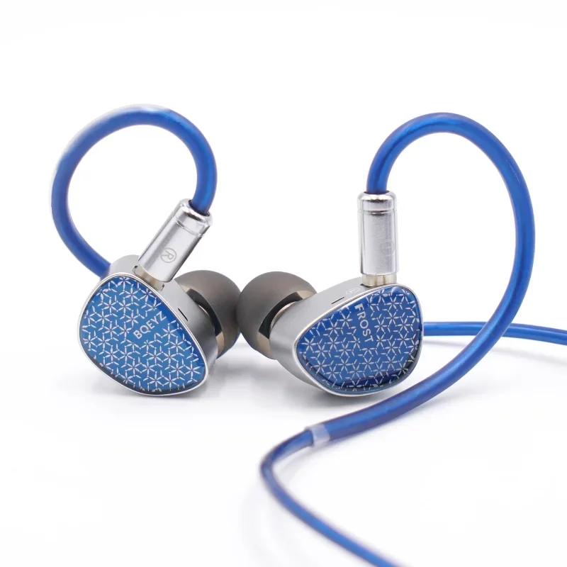 

BQEYZ Weather Series Frost HiFi Wired Earphone Micro Planar Driver Dynamic Driver IEM Silver-plated Cable Glass Faceplate Blue