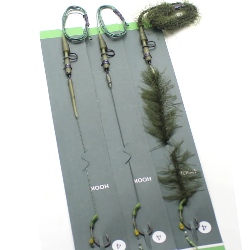 

Carp Fishing Rig Line Ready Tied Carp Hair Rigs Kurve Shank Carp Hook Hooklink Anti Tangle Sleeves For Carp Fishing Terminal