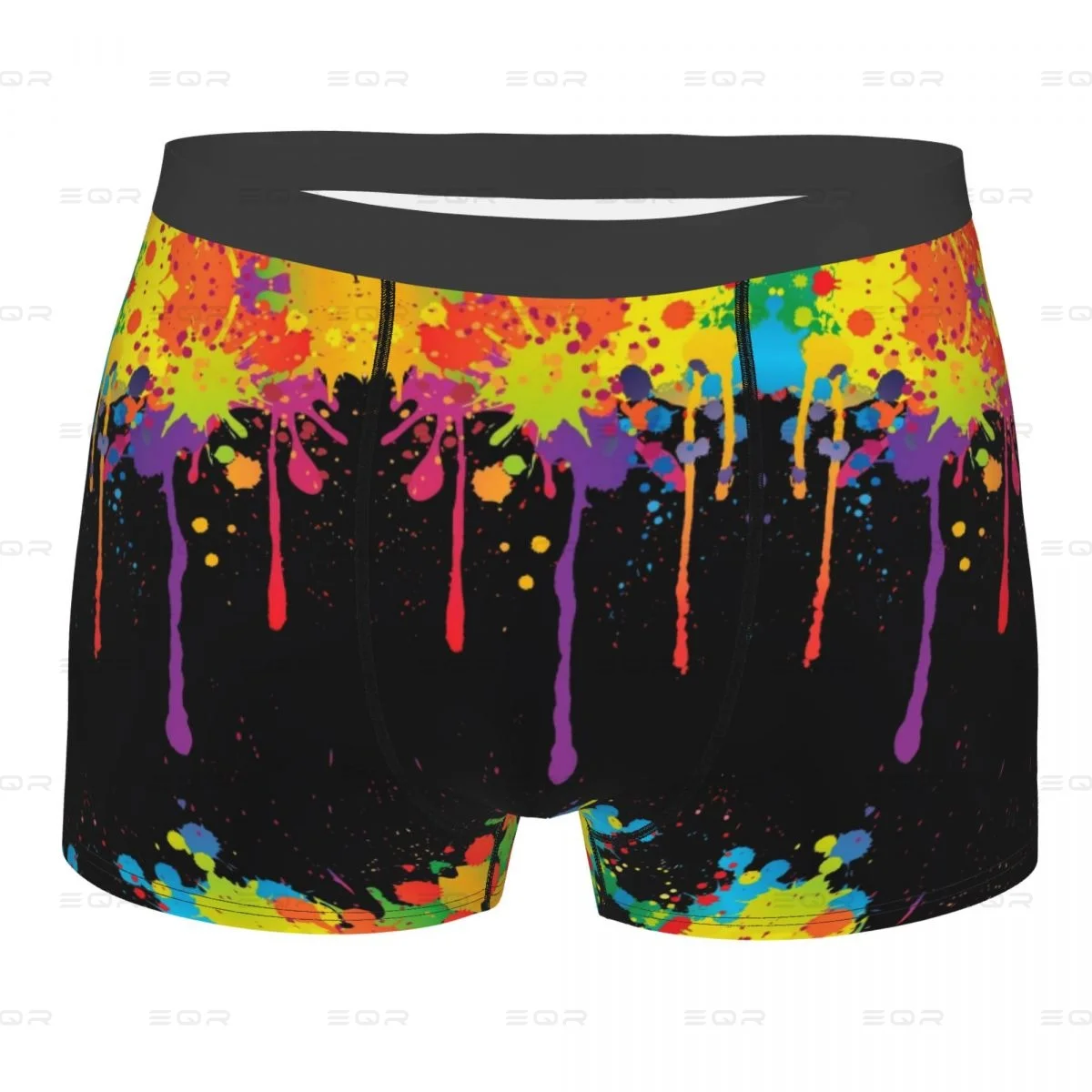 Drop Shipping Paint Stain Rainbow Paint Splatter Print Men's Boxer Briefs,Oil colored splashed ink Highly Breathable Underwear