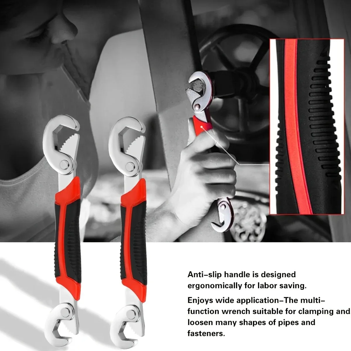 Adjustable Universal Spanner Wrench 6-22mm Multi-Function Quick Grip Wide Opening Hand Repair Tool 1Pc