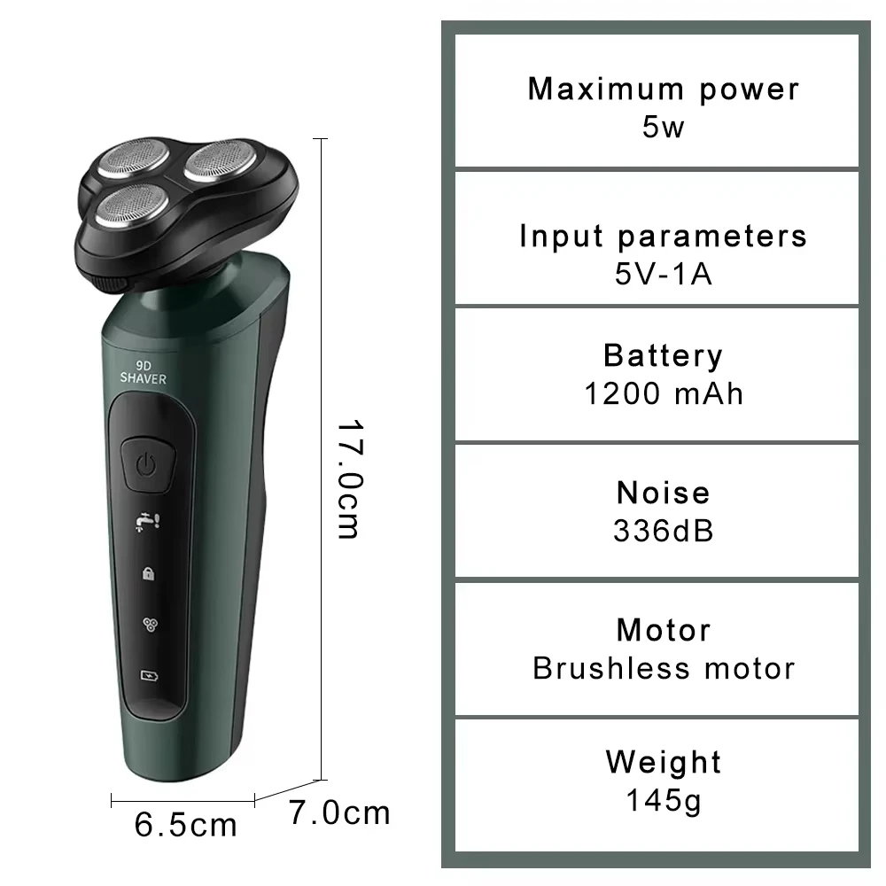 Xiaomi Electric Shavers For Men Waterproof Electric Trimmer Razor Wet Dry Use Rechargeable Battery Rotary Shavers Machine Shave