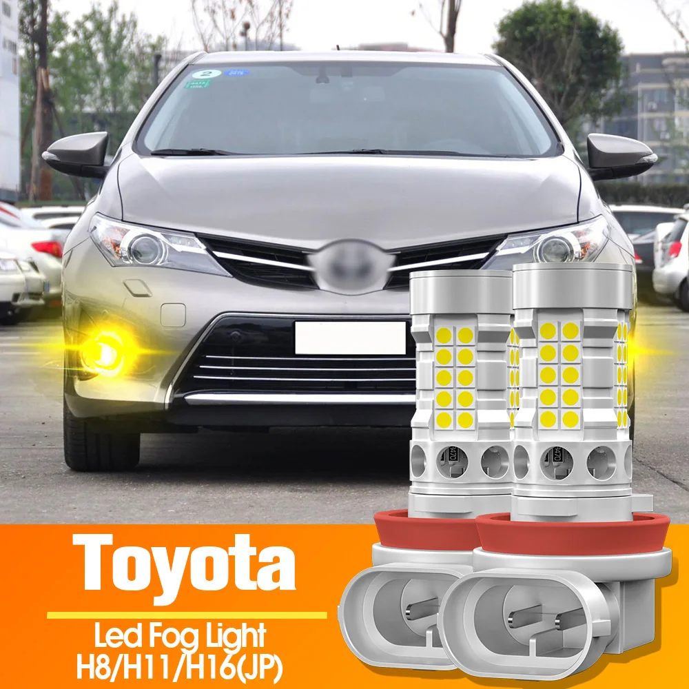 2pcs LED Fog Light Blub Lamp Canbus H11 H16 For Toyota Auris Avensis T27 2009-2018 Corolla 2009-2019 Prius Rav4 Verso Yaris Vitz