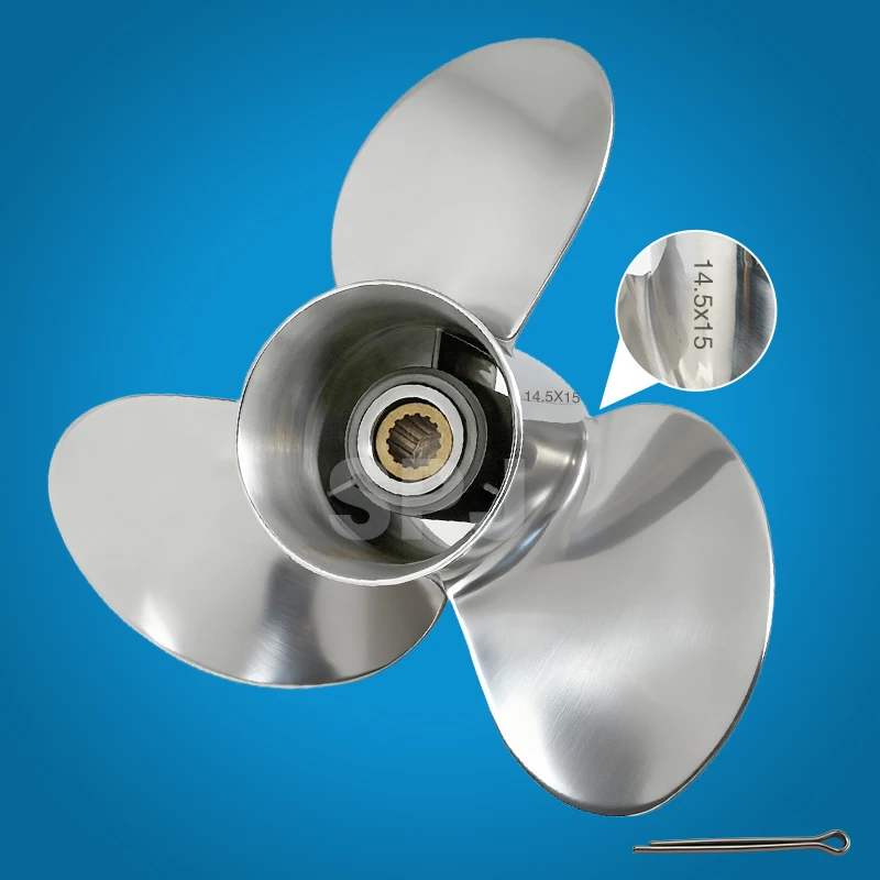 14.5*15 L Rotation 58133-ZY3-B15AH  Stainless Steel Marine Propeller 3-Blade Boat Engine Outboard Propeller