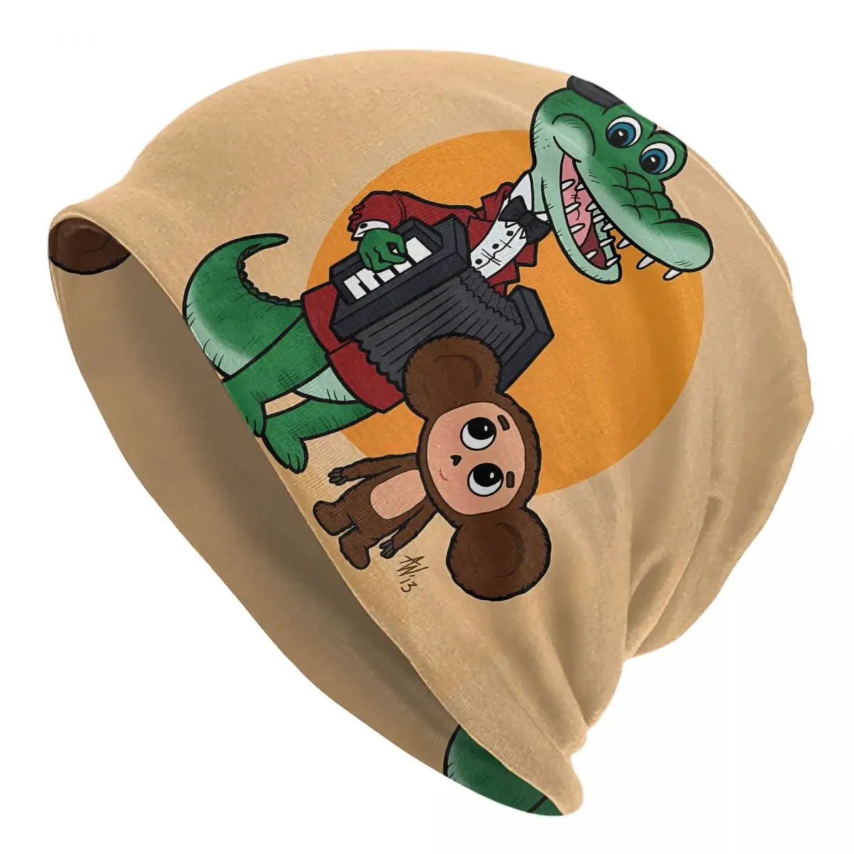 Cartoon Character And Crocodile Bonnet Homme Outdoor Thin Skullies Beanies Caps For Men Women Creative Hats