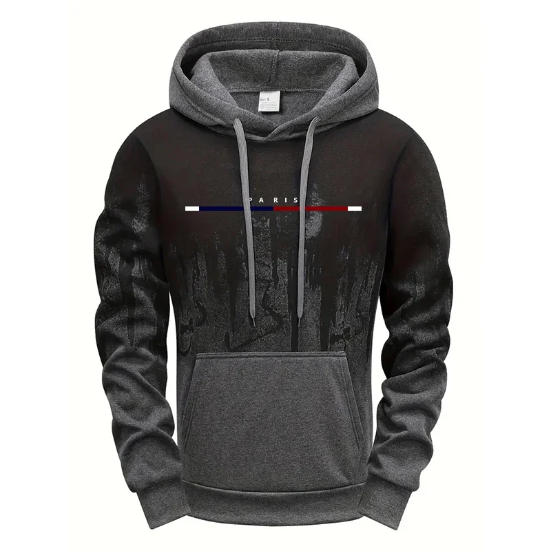 Men's Set/Hoodie/Pants Autumn Winter Hooded Sweatshirt and Sweatpants Outdoor Sports Jogger Suit Paris Casual Fashion Sportswear view 5