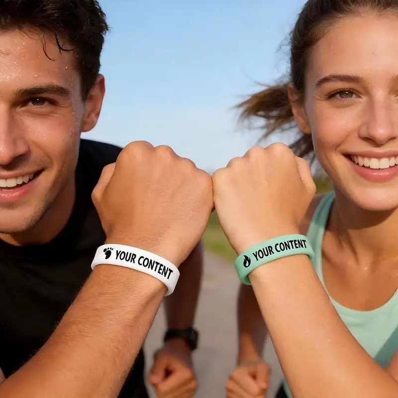 Custom Luminous Silicone Bracelets, 50PCS