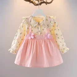 Girls Baby Kid Infant Dress Spring New Arrival Cartoon Long Sleeve Birthday Dress Cotton Newborn Clothes Lovely Baby Dress 9M-3T