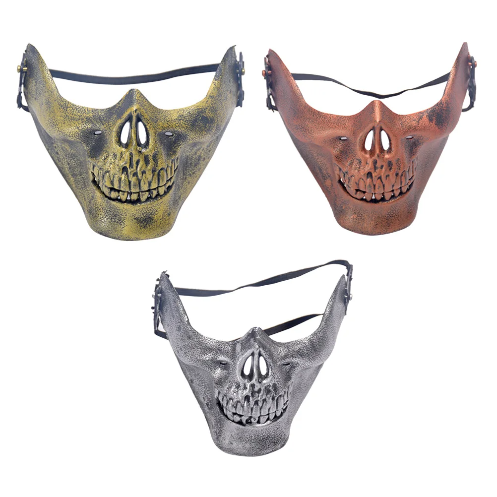 3 Pcs Half Face Masquerade Mask Skull Halloween Costumes The LED Miss Man