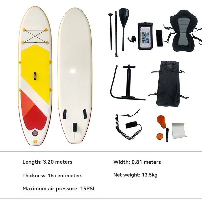 Inflatable Stand Up Paddle Board, Double Layer Racing SUP, Multi-functional Surfboard for Outdoor Standing Water Paddling Sports