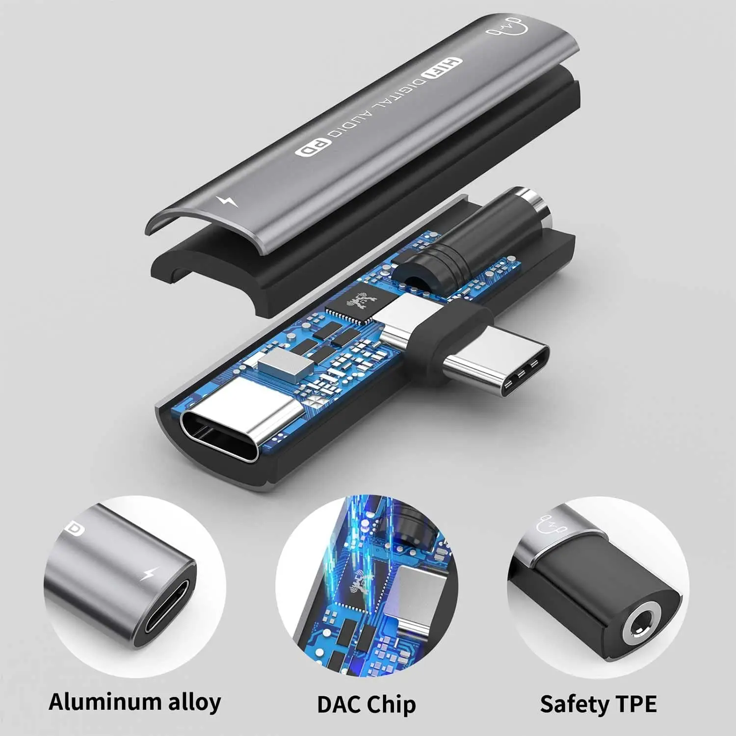 10개입 2-in-1 USB-C to 3.5mm 헤드폰 어댑터 HiFi DAC 및 27W 고속 충전 기능 아이폰 15, 갤럭시 S23/S22, 픽셀 6/5 호환