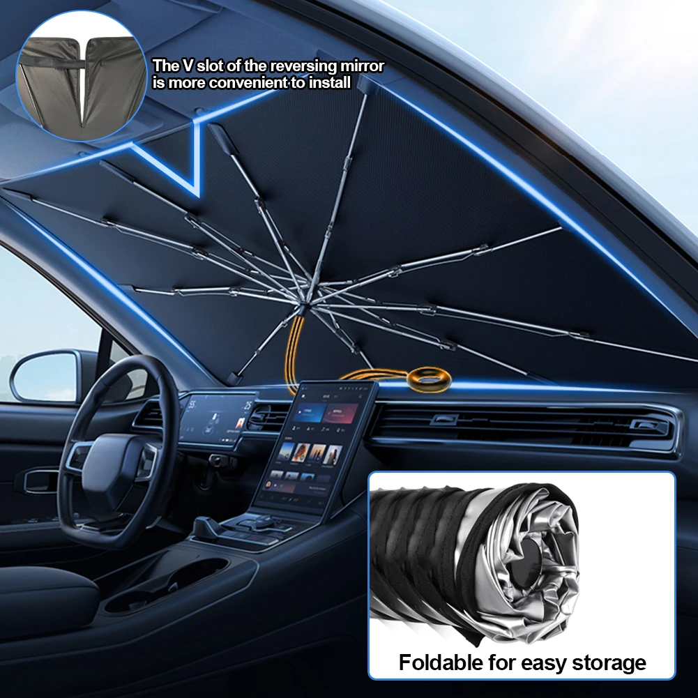 Car Windshield Sunshade Umbrella Summer Auto Anti-UV Sun Shade Window Curtain Sun Protection Visor for Car Interior Accessories