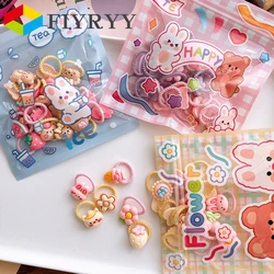 20Pcs Colorful Flower Animal Girls Kids Hair Ties Cartoon Hairbands Sweet Fruit Elastic Hair Ropes Scrunchies hair accessoreis